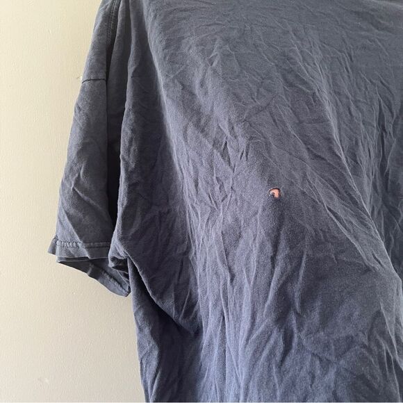 Vintage Graphic T-shirt Nature Scene Wolves Bears Eagles Full Moon Navy Blue - Picture 5 of 7